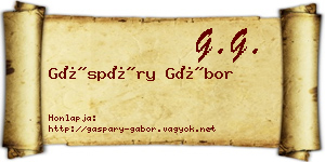 Gáspáry Gábor névjegykártya